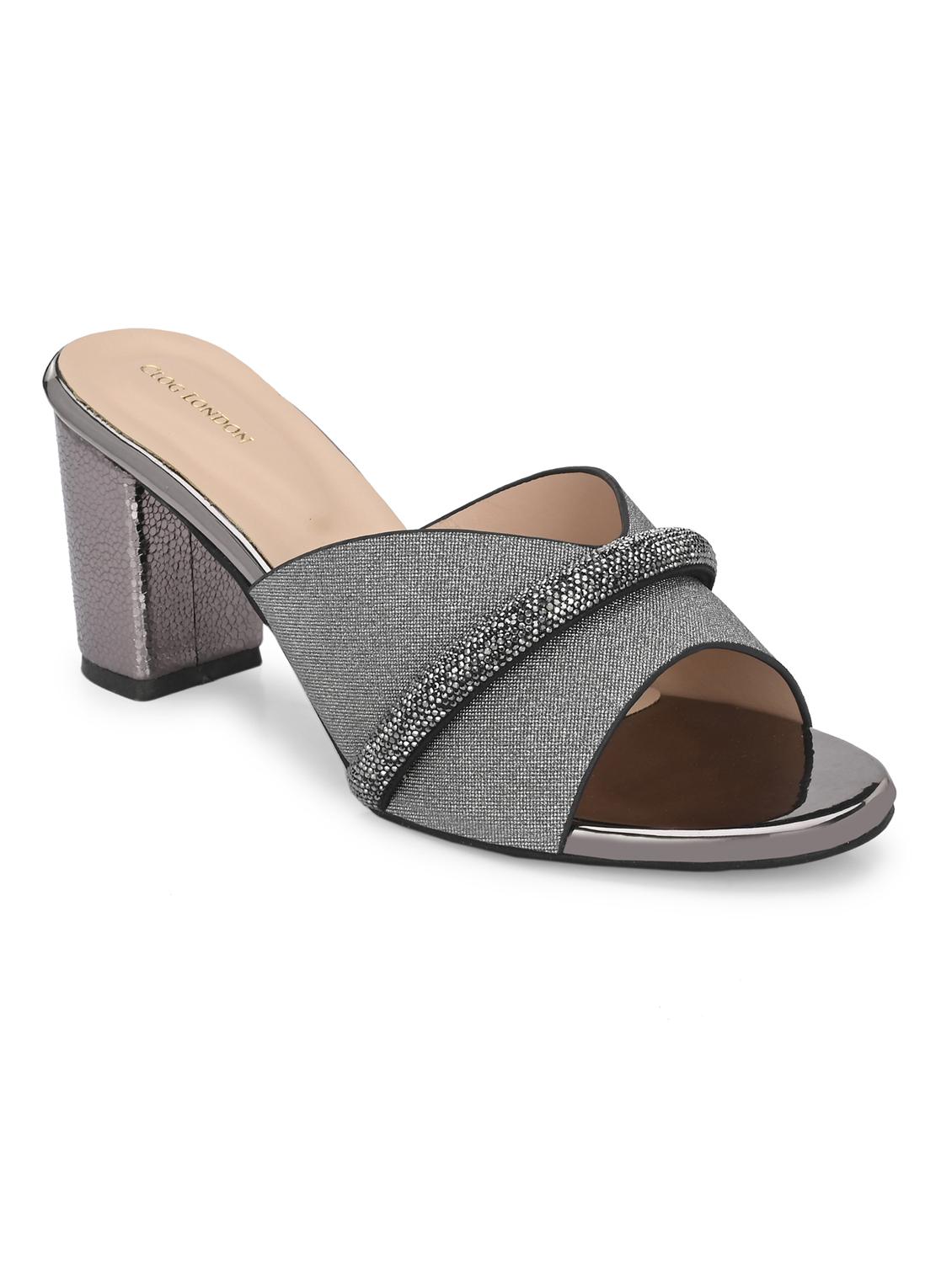 grey synthetic slip on sandals - 20059820 - Standard Image - 2