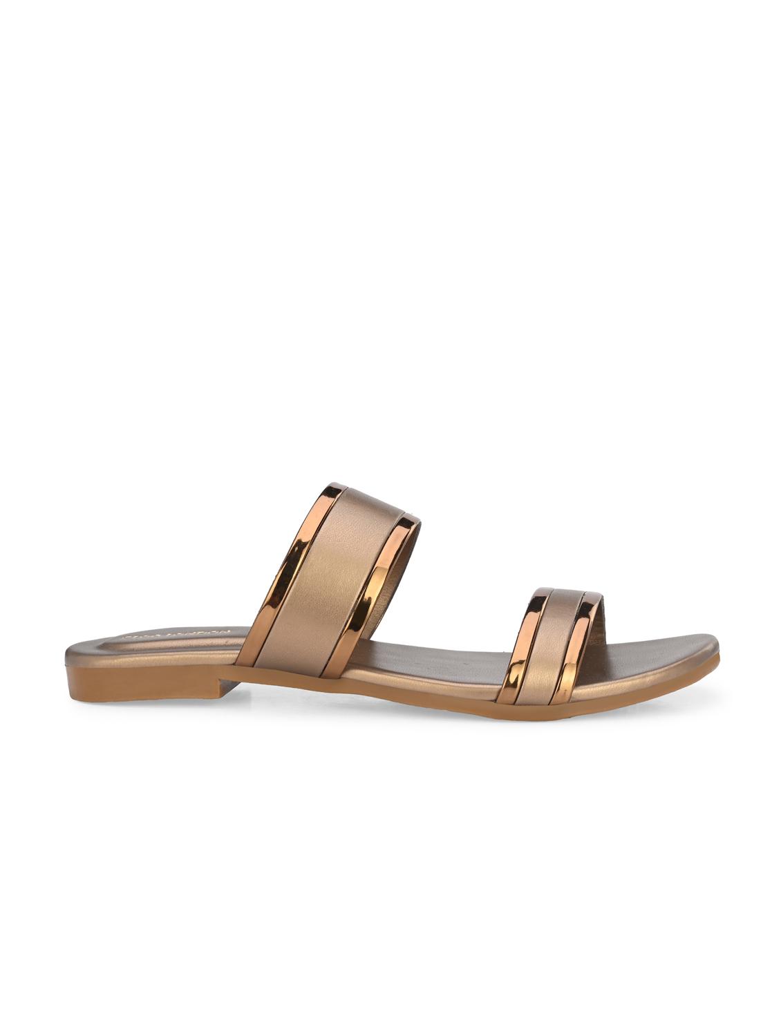copper synthetic slip on sandals - 20059834 - Standard Image - 2