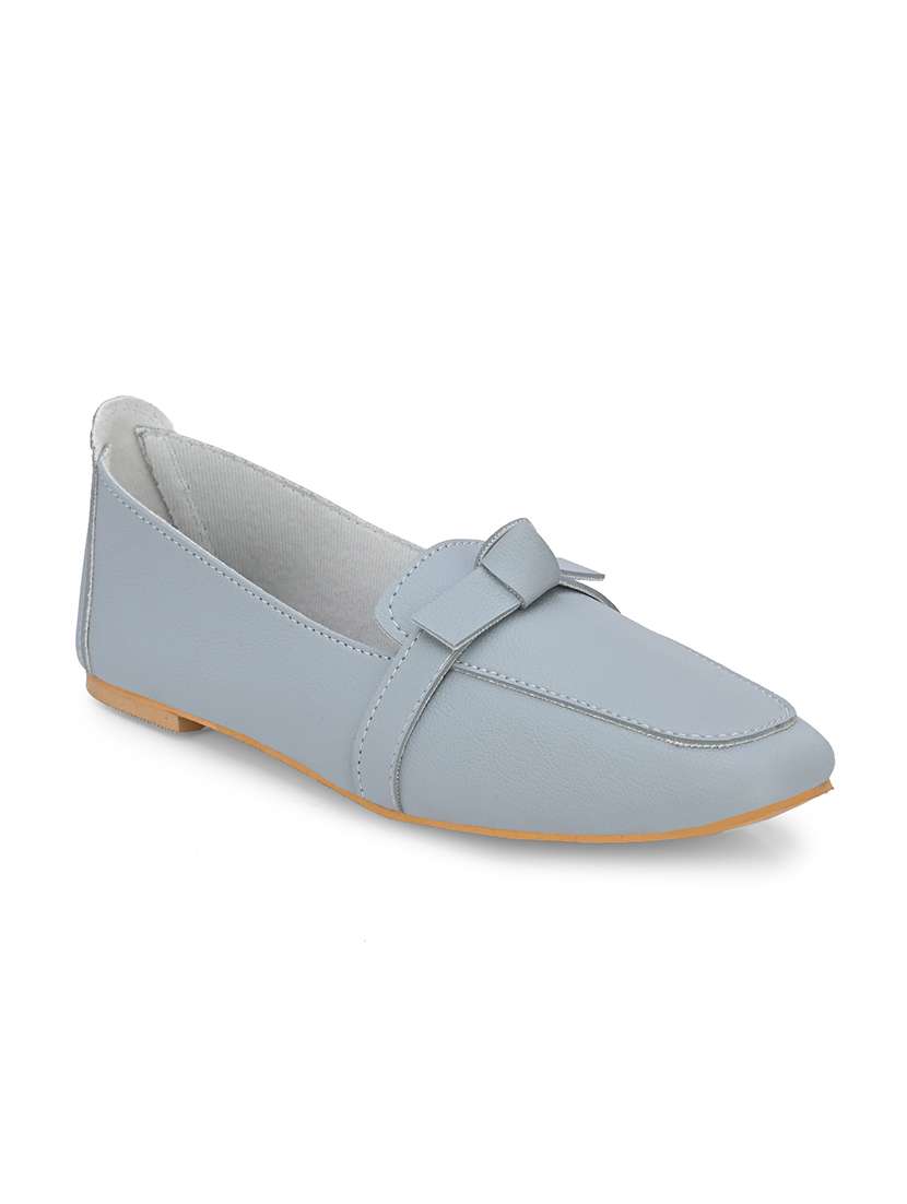 Grey Synthetic Slip On Loafers