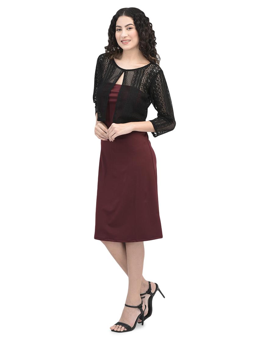 women's layered knee length dress - 20059961 - Standard Image - 2