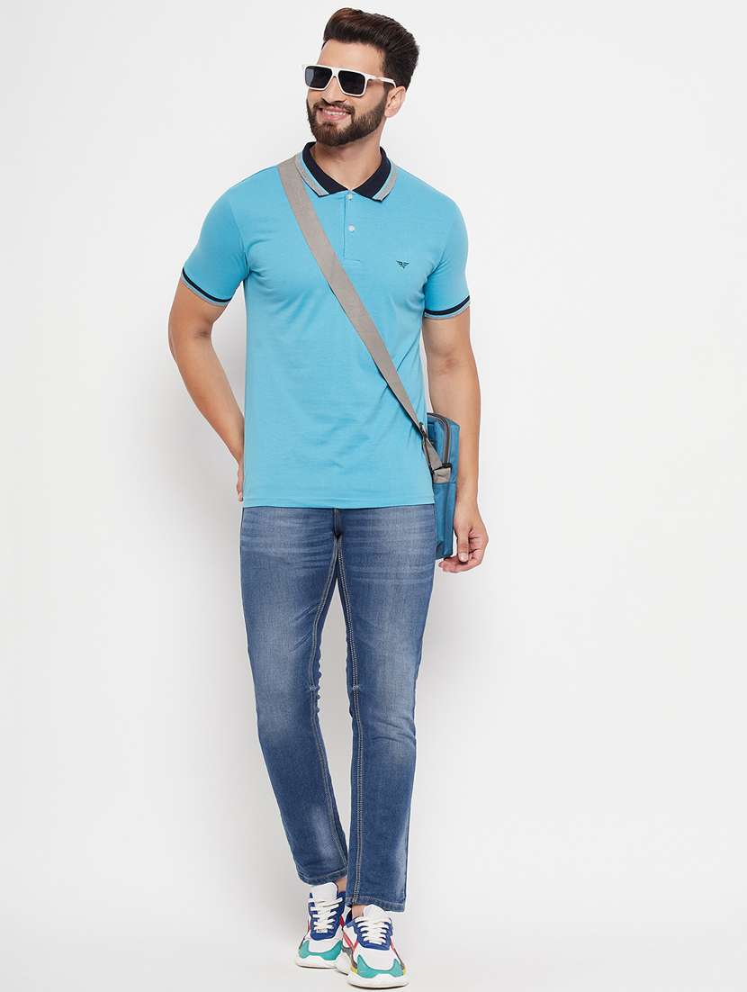 men's solid cotton polo t-shirt - 20060186 -  Standard Image - 2