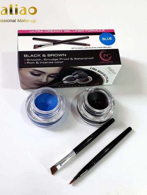 maliao pack of waterproof gel black and blue gel eyeliner m71 - 20060241 -  Standard Image - 0