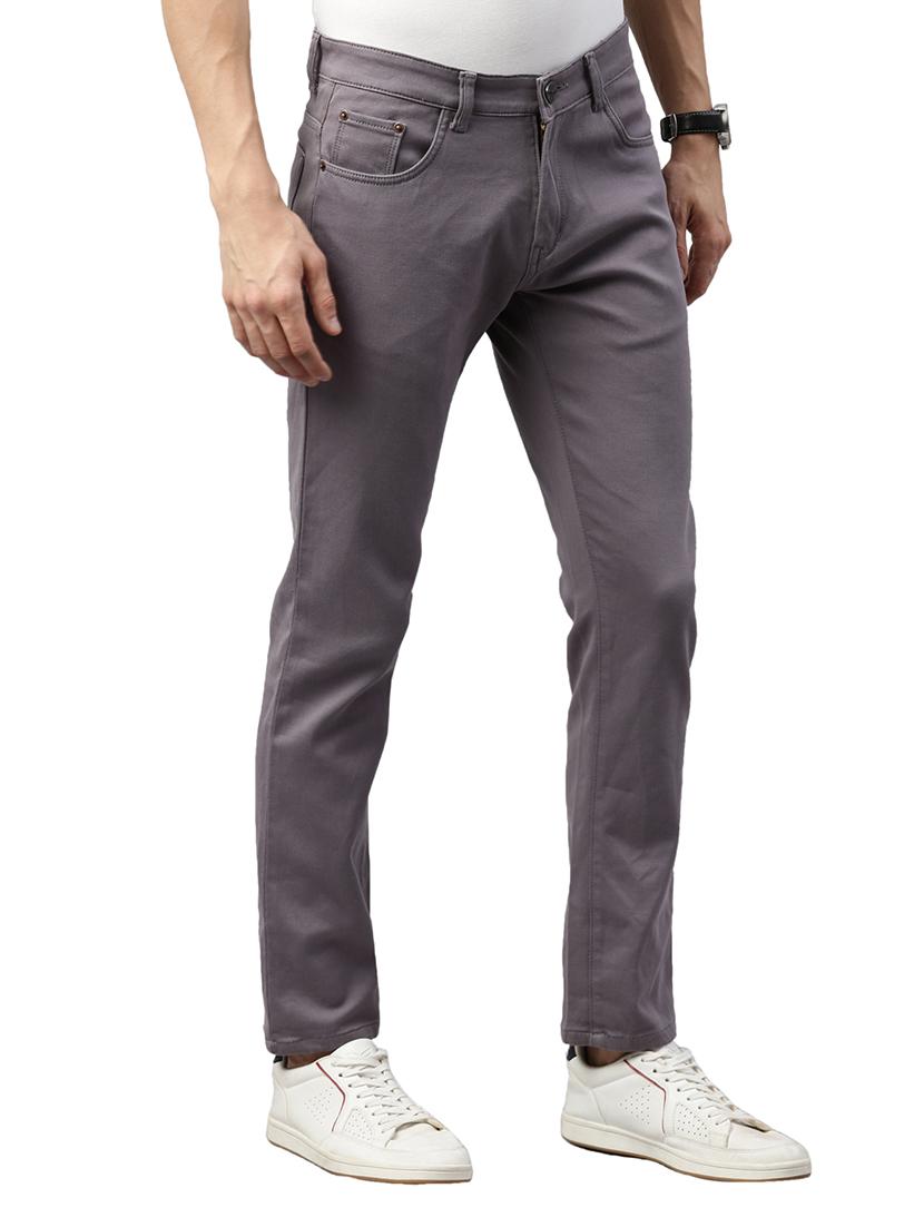 grey cotton plain jeans - 20060344 - Standard Image - 2