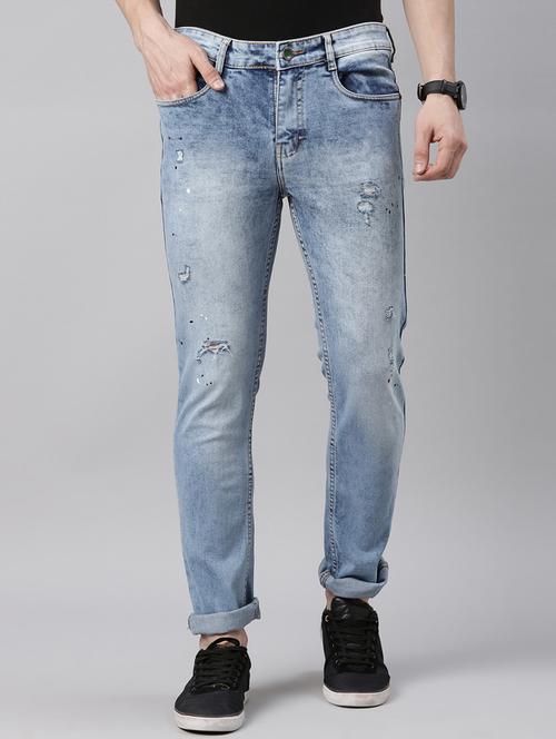 mens slim fit distressed jeans - 20060381 -  Standard Image - 0