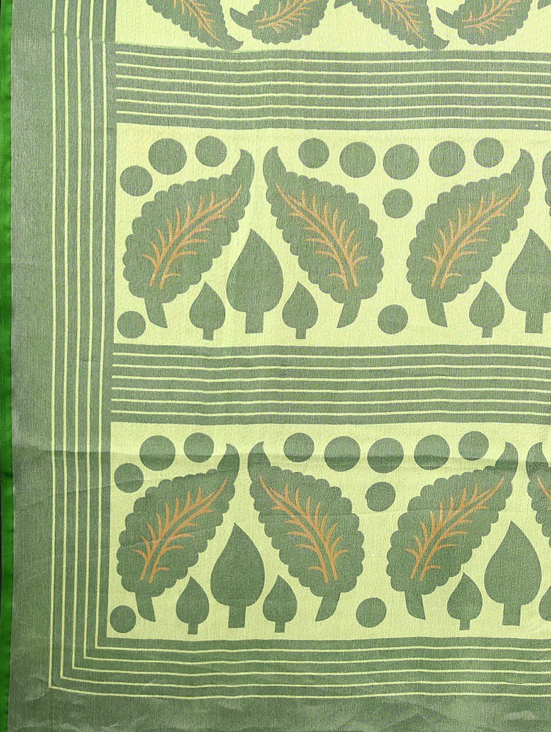 light green chiffon printed saree with blouse - 20060968 - Standard Image - 2