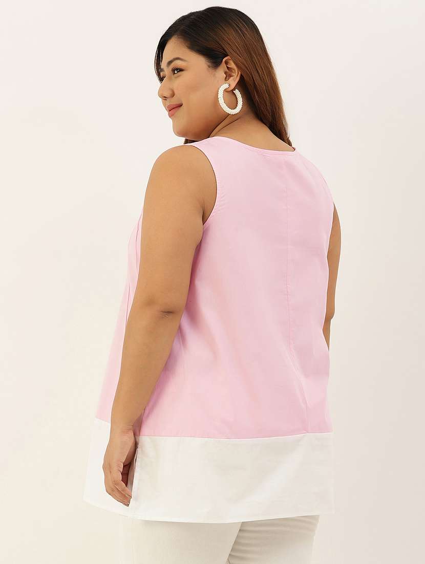 women's a line round neck top - 20061057 - Standard Image - 2