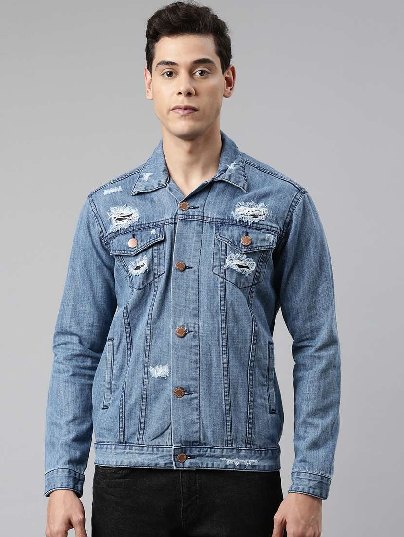 blue washed denim jacket