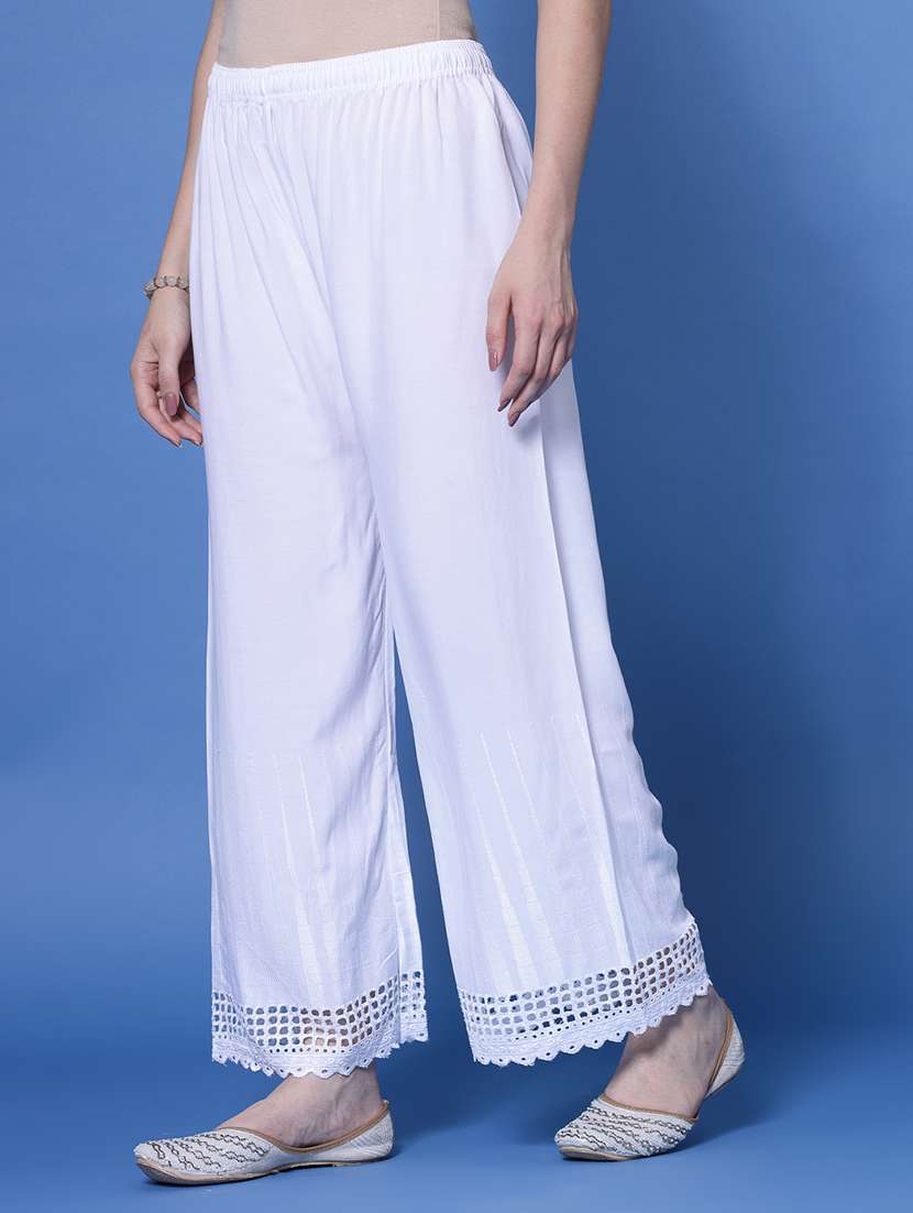 self design straight palazzo - 20064047 -  Standard Image - 2