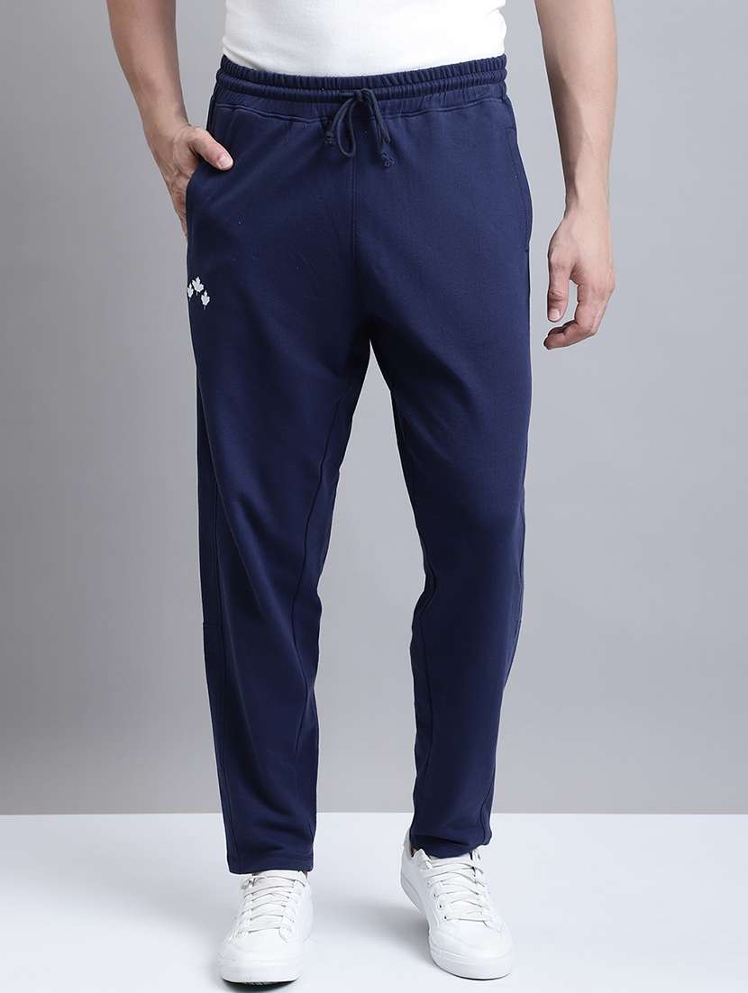 dark blue cotton track pants