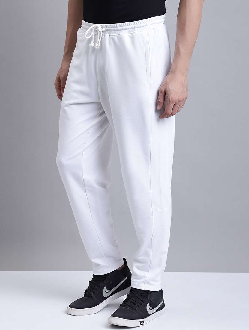 white cotton track pants - 20064058 -  Standard Image - 2