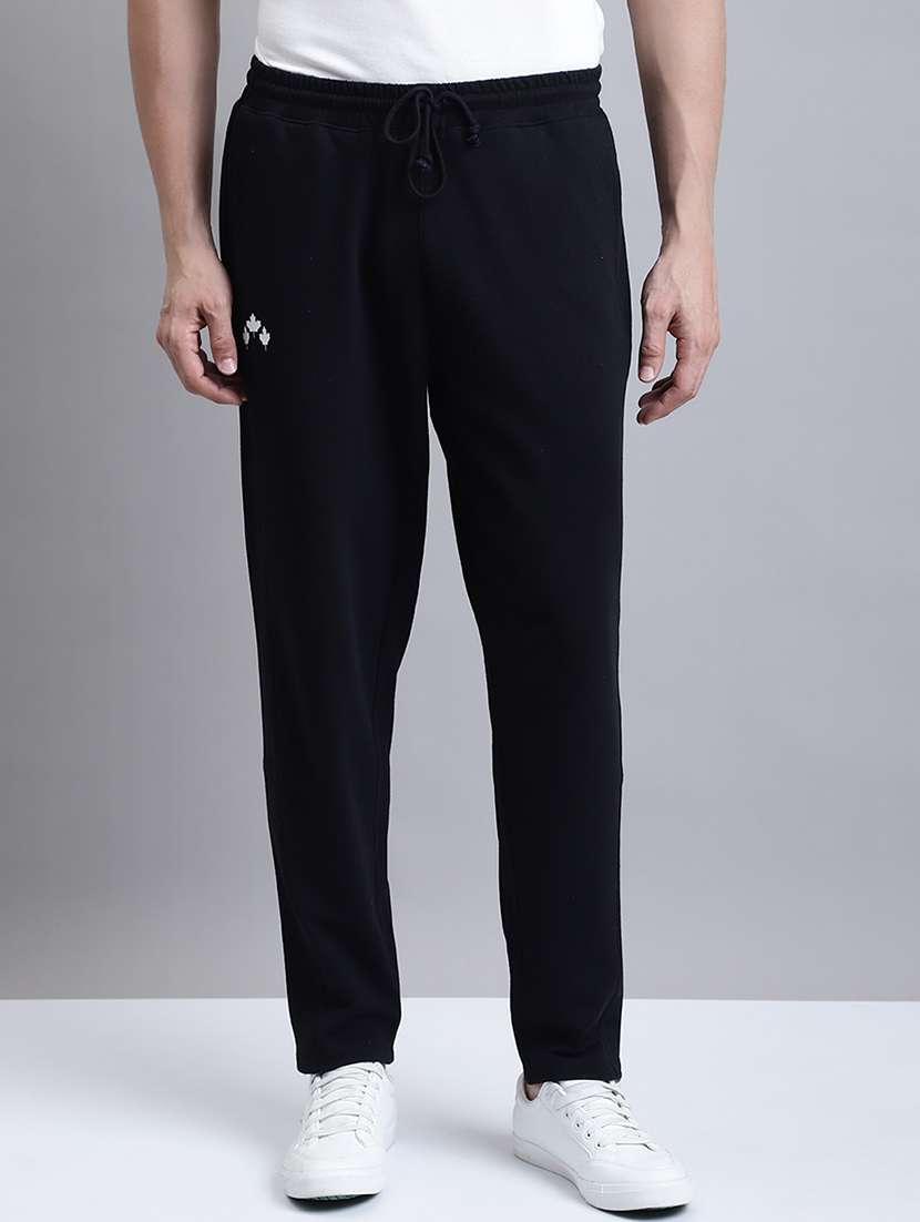 black cotton track pants