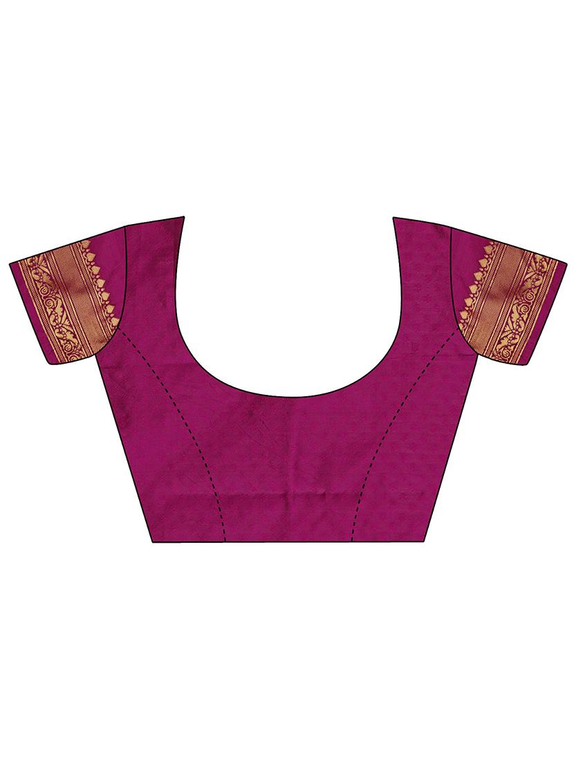 purple silk banarasi saree with blouse - 20067684 - Standard Image - 2
