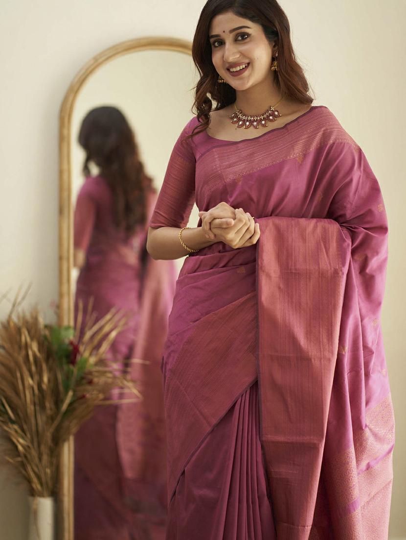 pink banarasi saree with blouse - 20067752 - Standard Image - 2