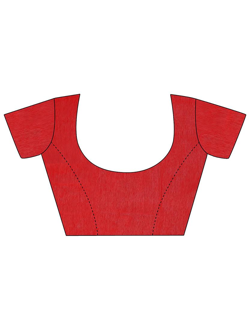 red jamdani saree with blouse - 20067885 - Standard Image - 2