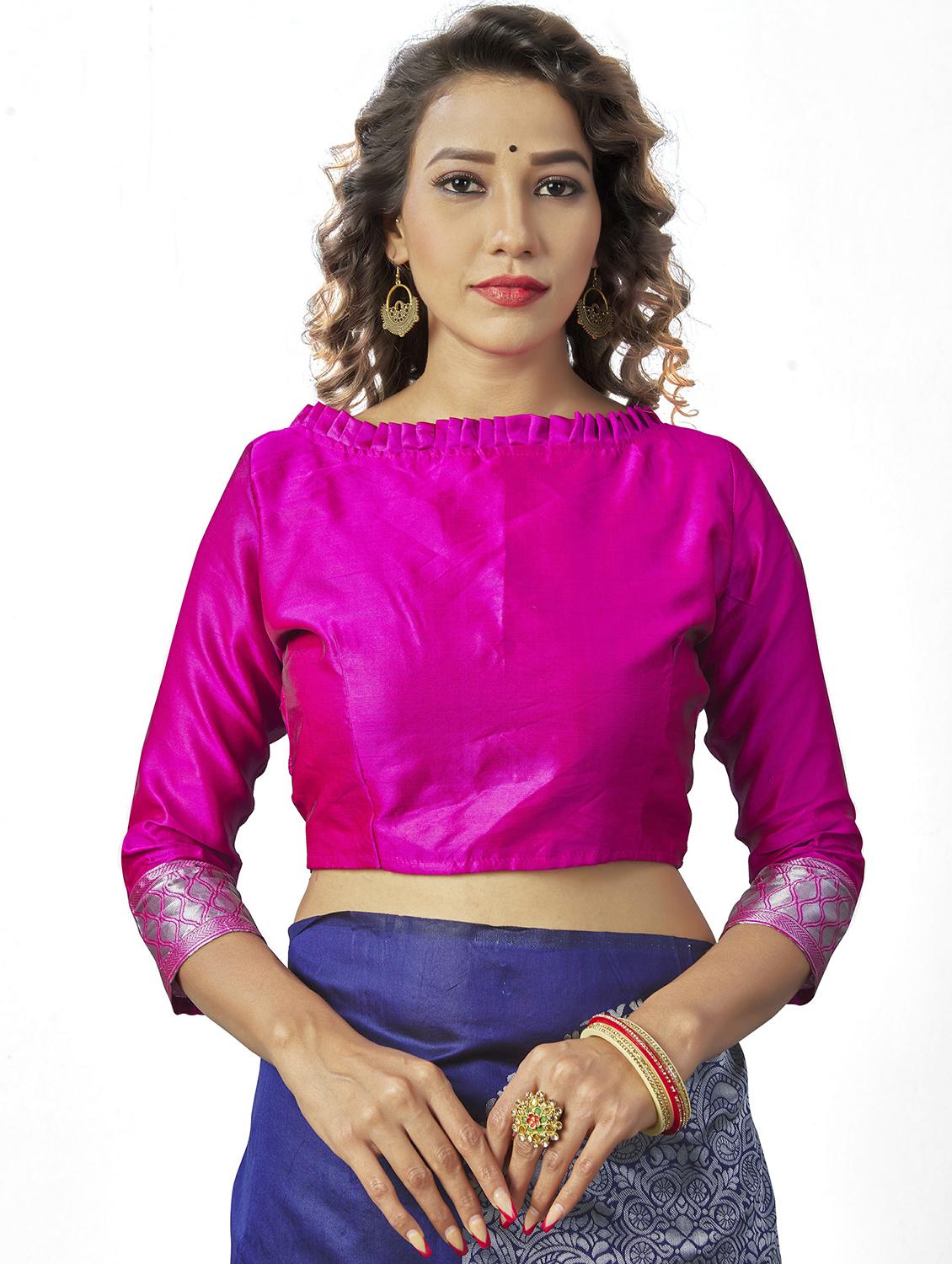 navy blue banarasi saree with blouse - 20067889 - Standard Image - 2