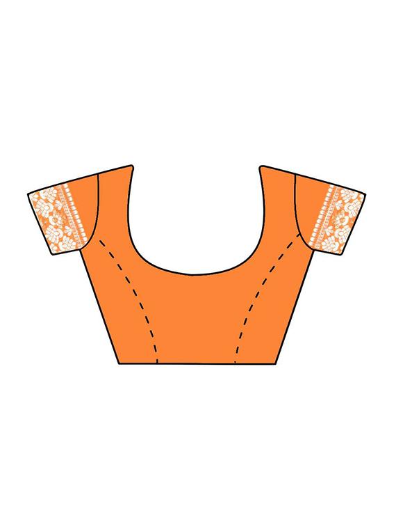 orange banarasi saree with blouse - 20067916 - Standard Image - 2