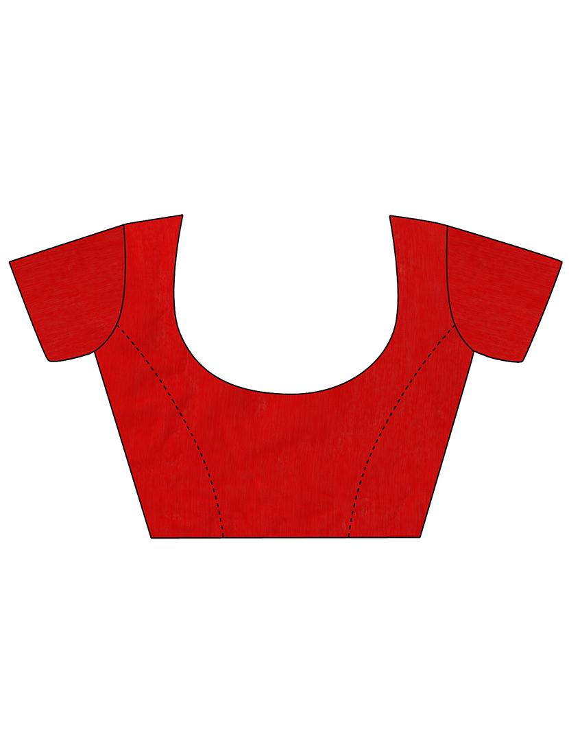 red jamdani saree with blouse - 20067940 - Standard Image - 2