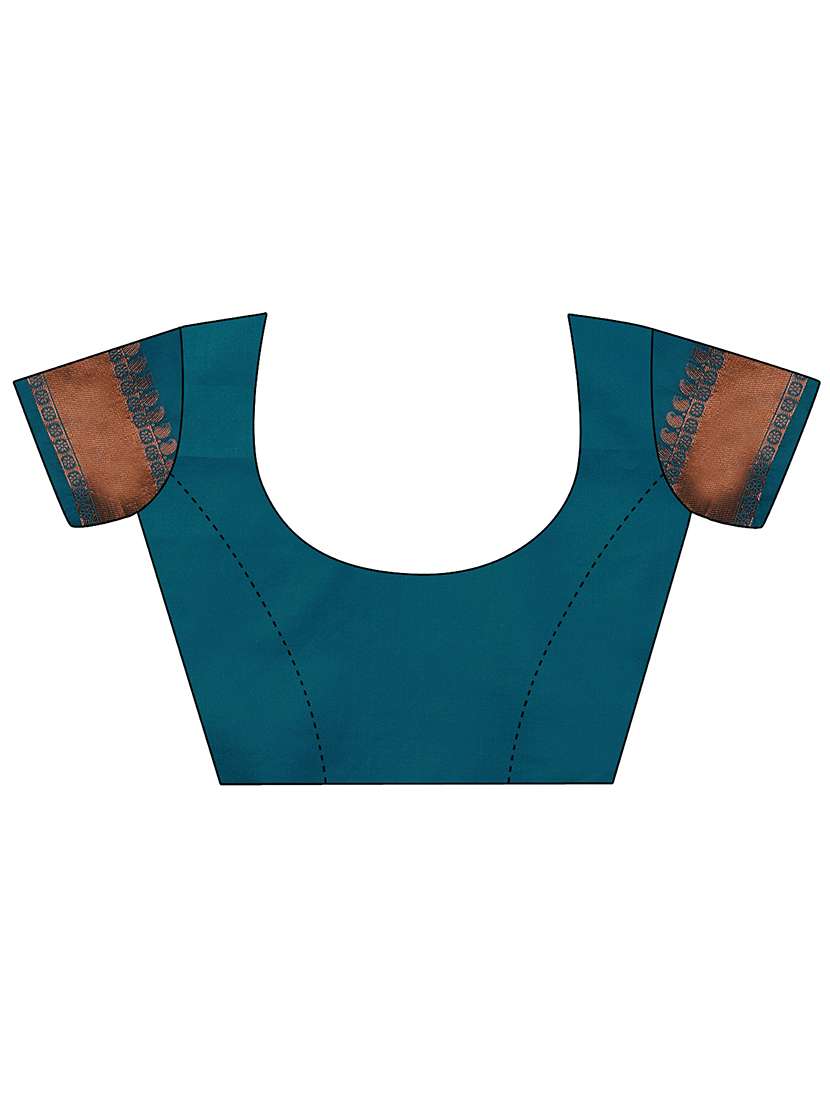 blue banarasi saree with blouse - 20068144 -  Standard Image - 2