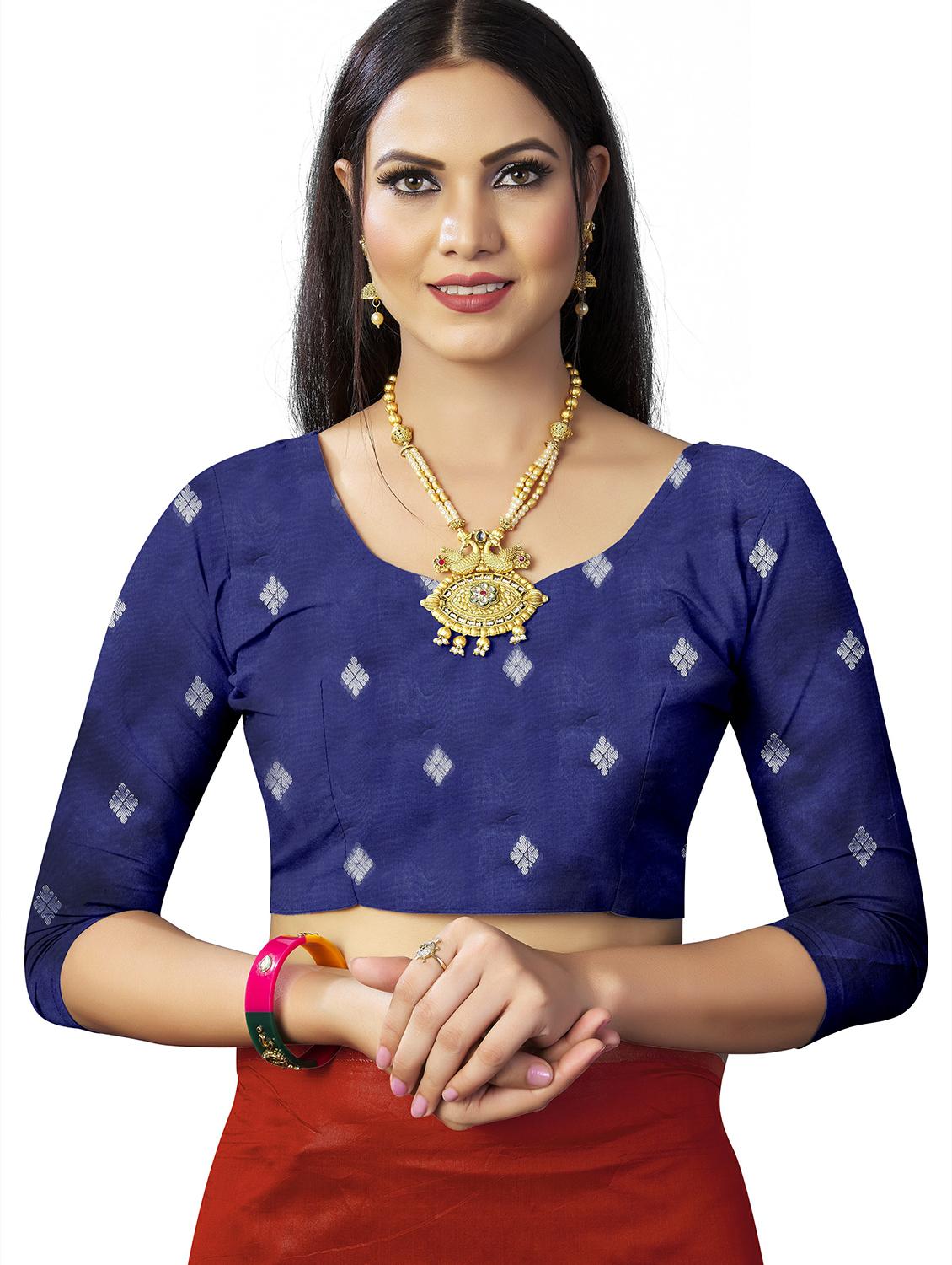 red banarasi saree with blouse - 20068186 - Standard Image - 2