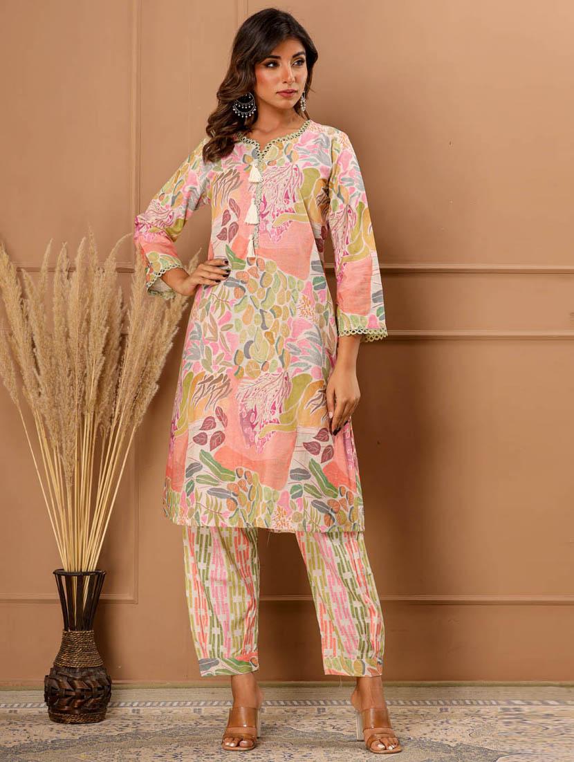 printed kurta pant set - 20068442 - Standard Image - 2