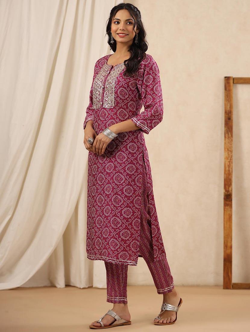printed kurta pant set - 20068460 - Standard Image - 2