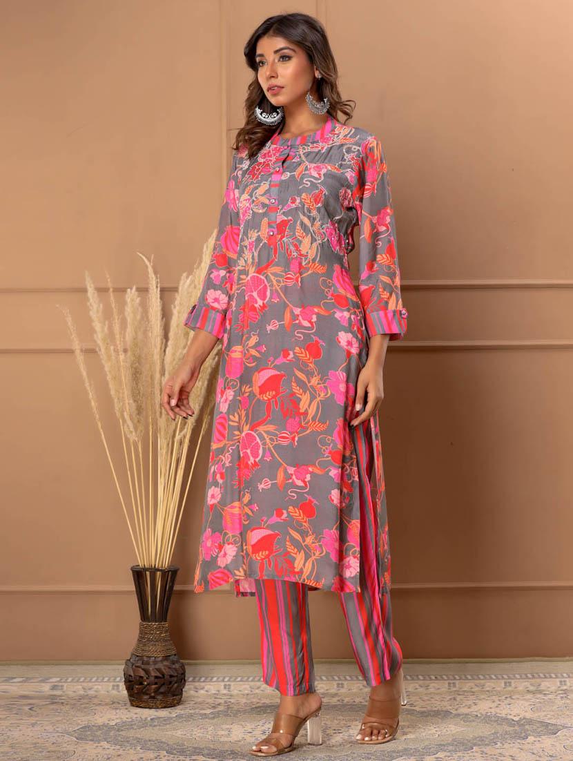 printed kurta pant set - 20068478 - Standard Image - 2