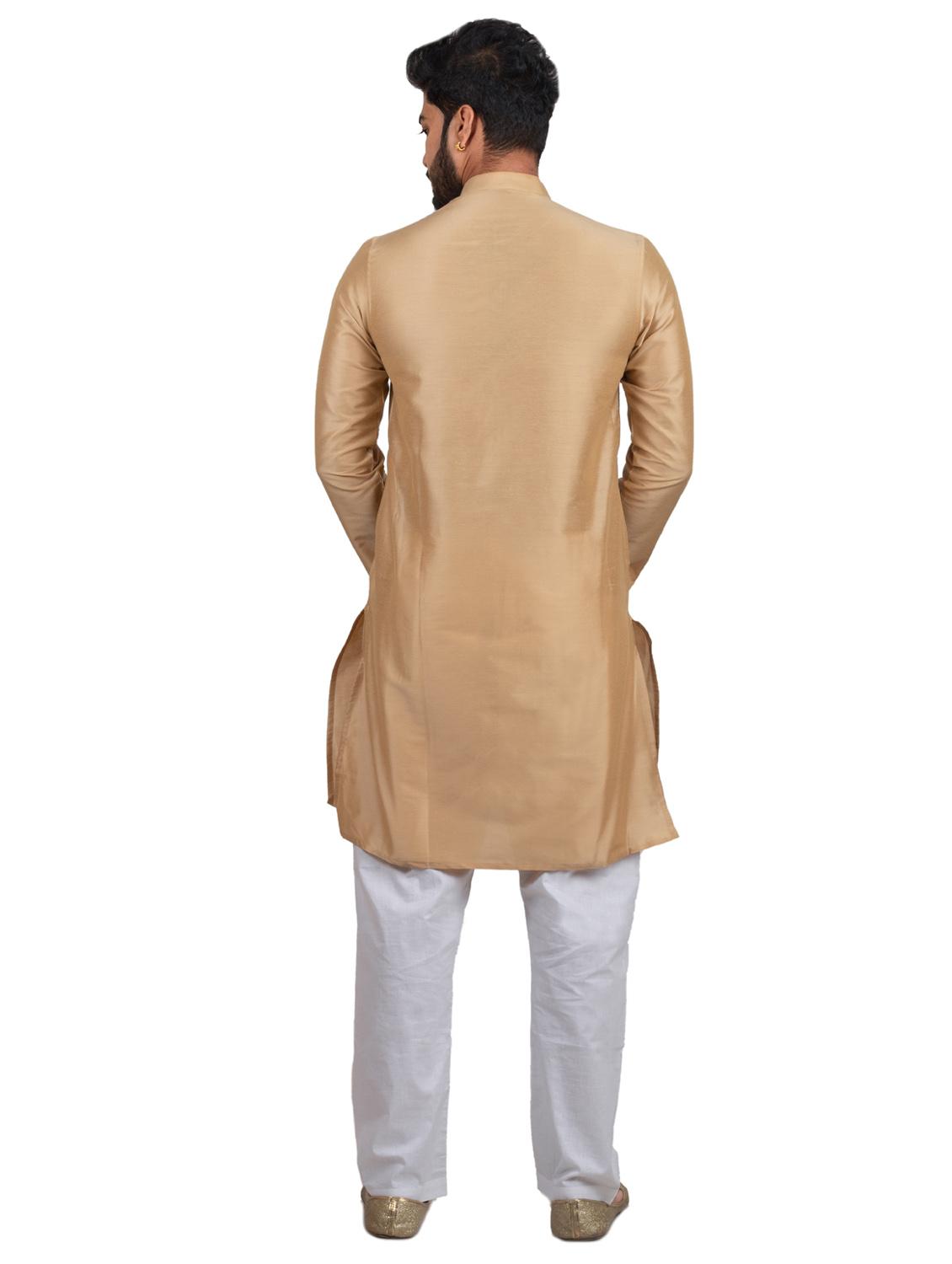 mandarin neck solid kurta pyjama set - 20068684 - Standard Image - 2