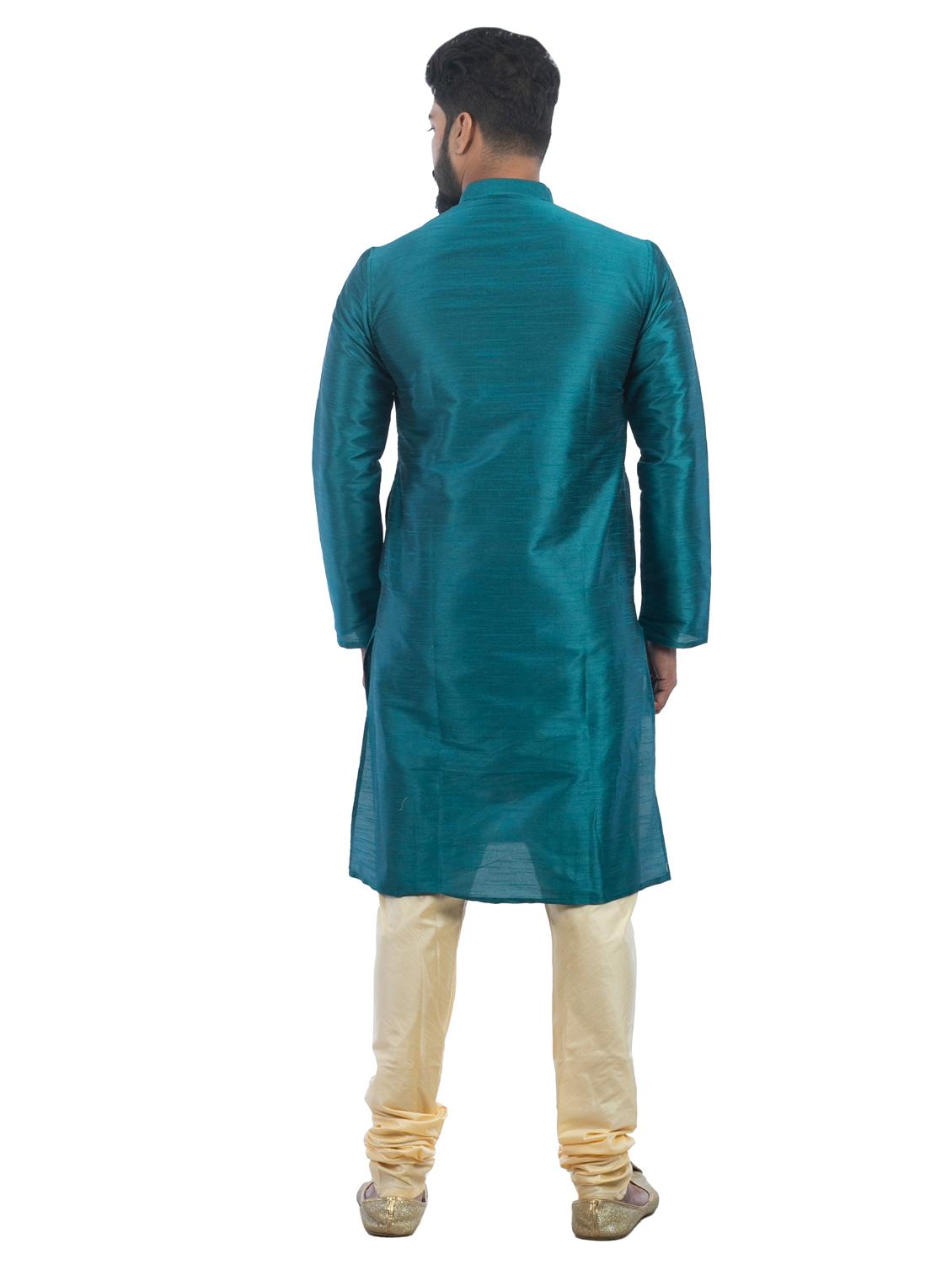 men mandarin neck solid kurta churidar set - 20068688 - Standard Image - 2
