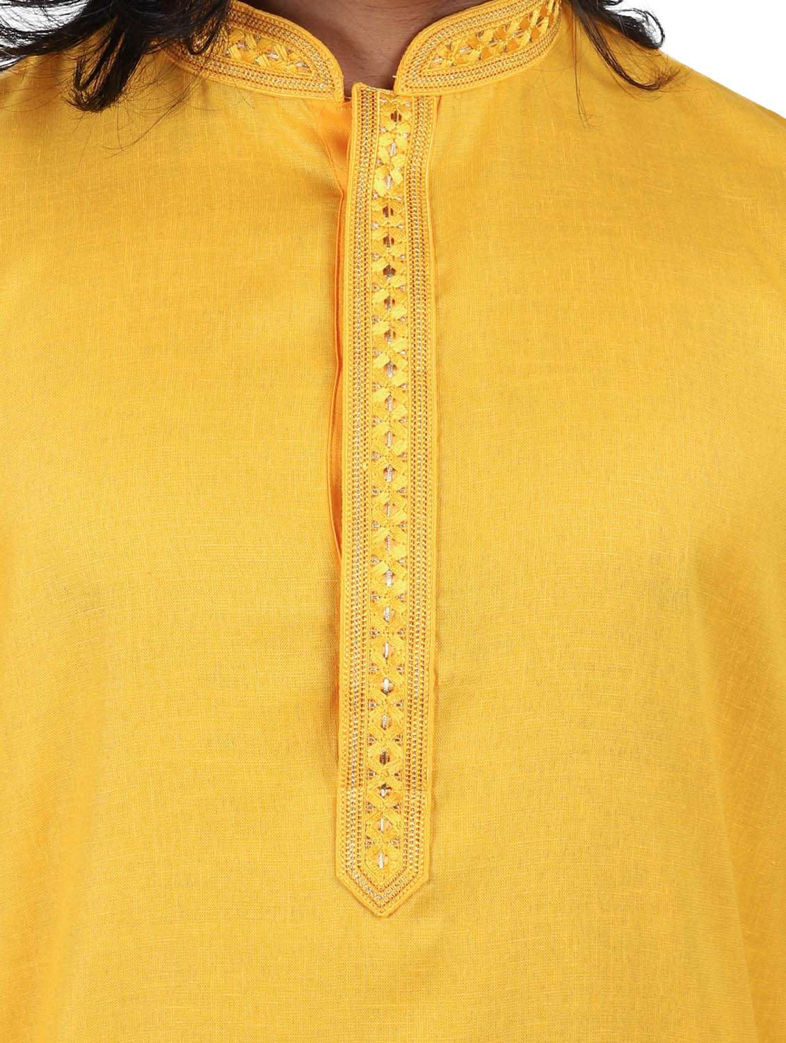 mandarin neck solid kurta pyjama set - 20068695 -  Standard Image - 2