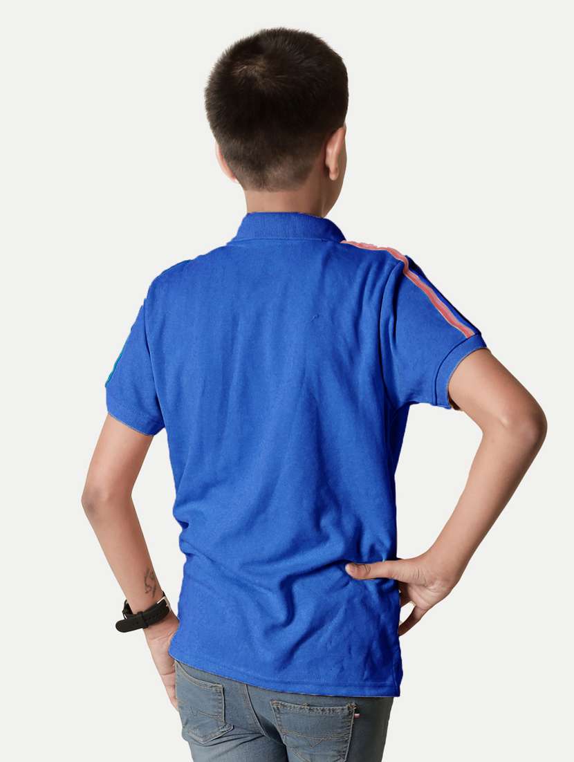 boys solid cotton polo t-shirt - 20069185 -  Standard Image - 2
