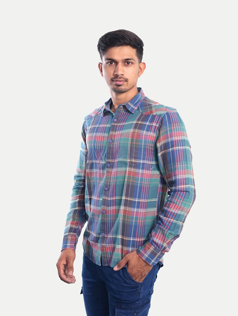 mens checks casual shirt - 20069565 - Standard Image - 2