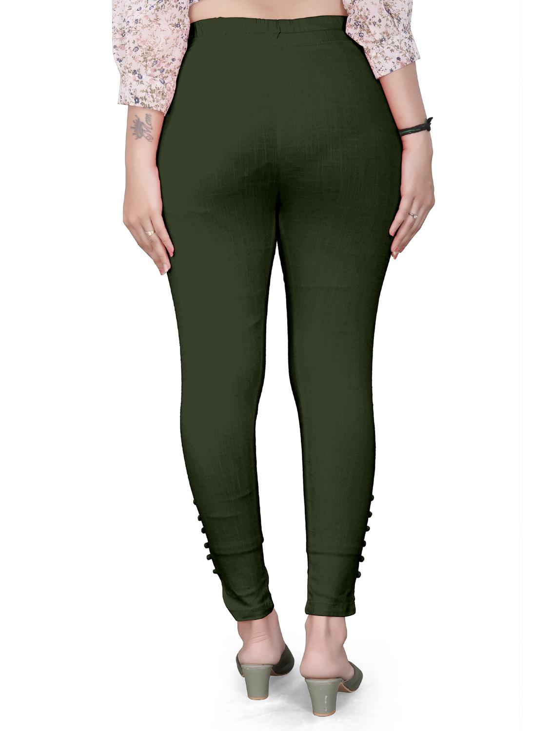 green cotton trousers - 20069865 - Standard Image - 2