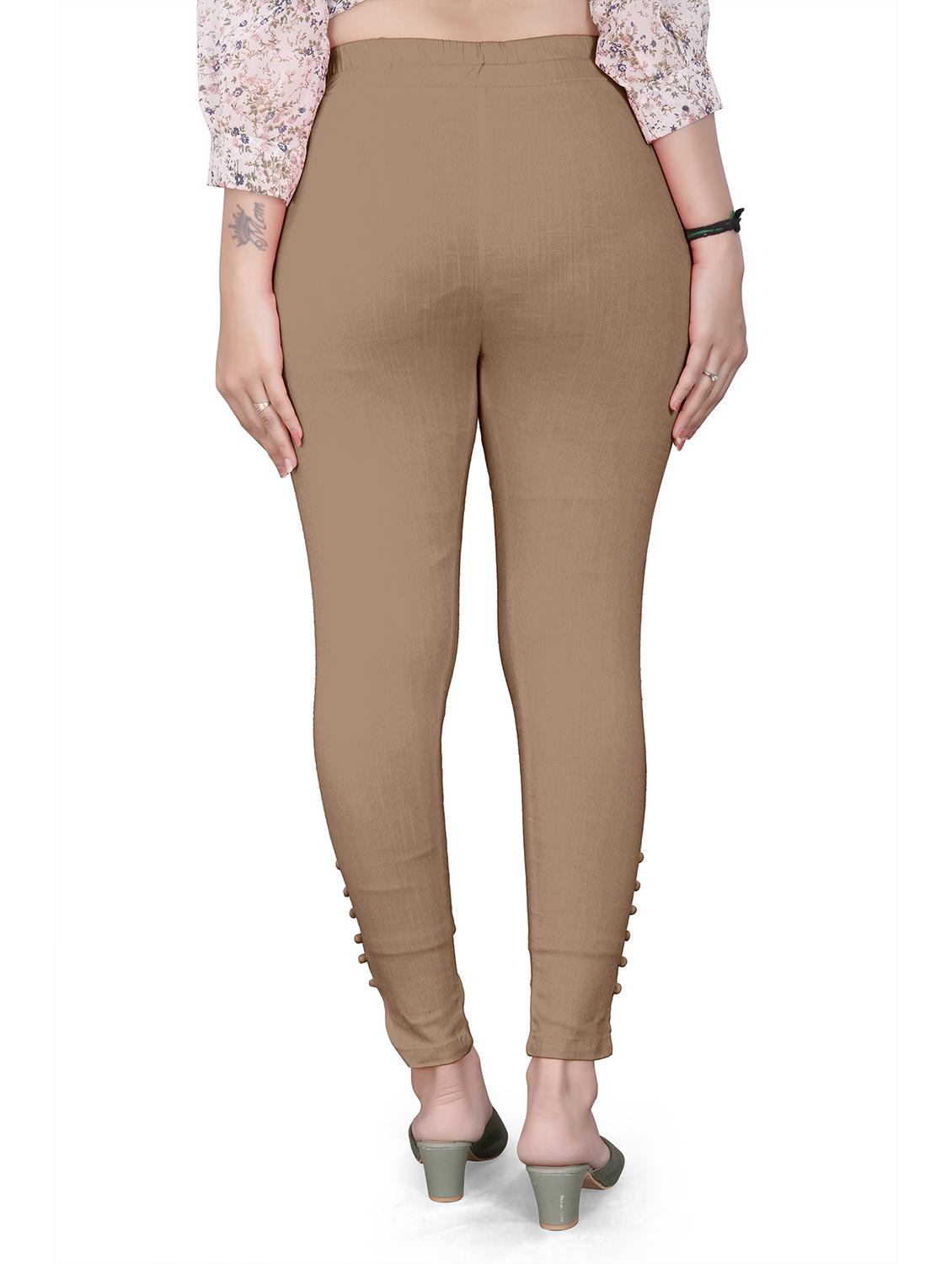 beige cotton cigarette pants - 20069869 - Standard Image - 2