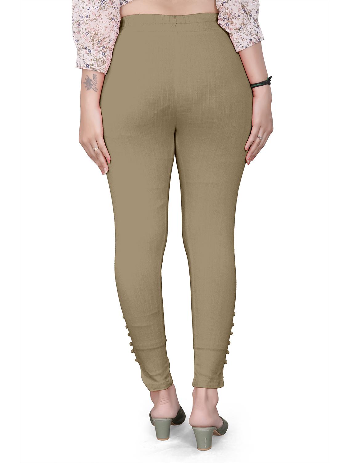 beige cotton cigarette pants - 20069870 - Standard Image - 2
