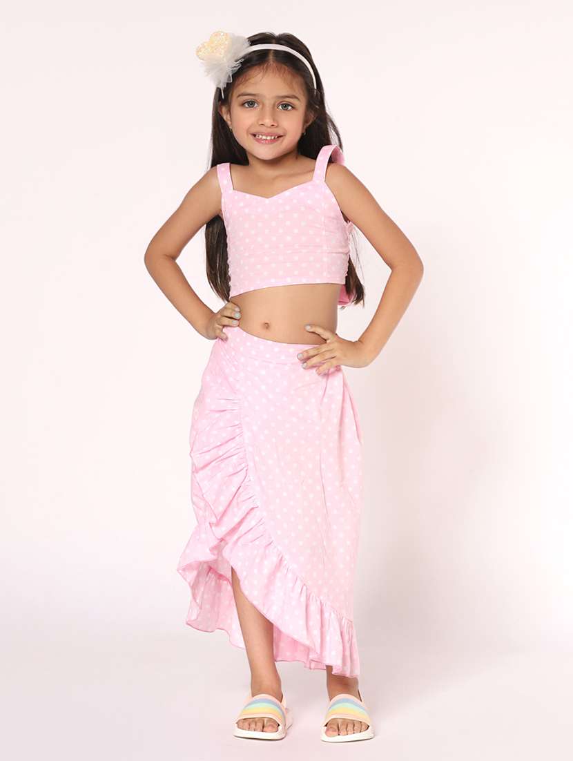 pink polka dots twin sets 