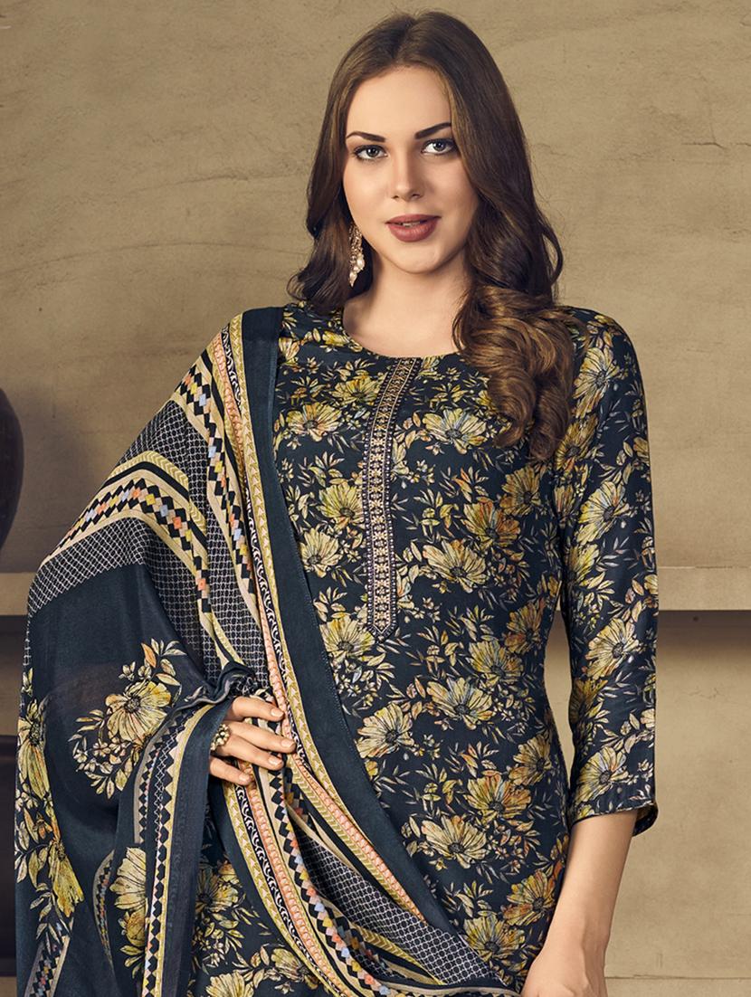 floral printed unstitched salwar suit - 20072440 - Standard Image - 2