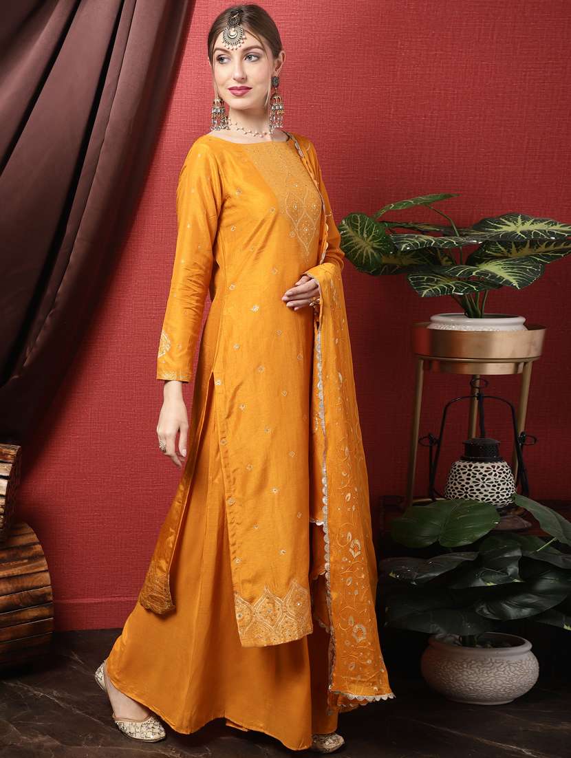 self design unstitched palazzo suits - 20072455 -  Standard Image - 2