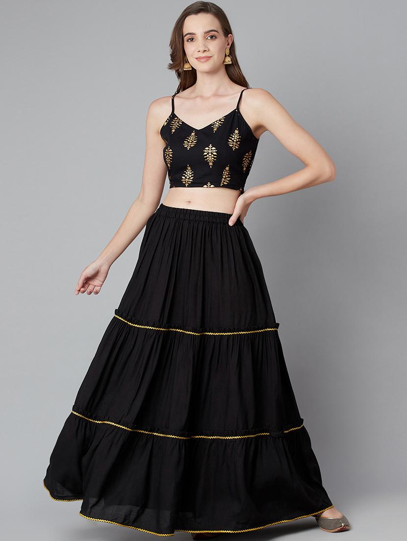 black camisole neck skirt top set - 20072641 -  Zoom Image - 0