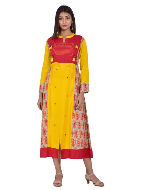 women's front slit kurta - 20078321 - Standard Image - 0
