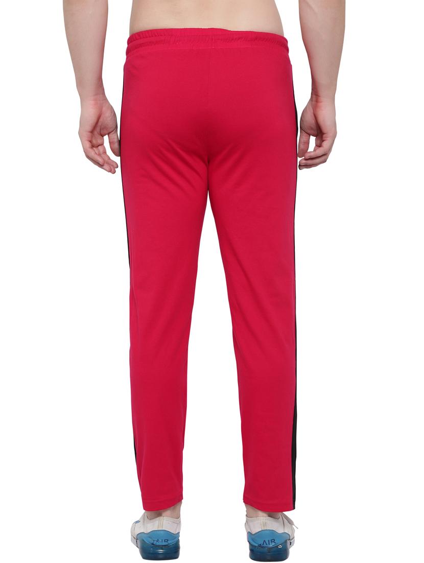 red cotton ankle length track pant - 20081192 - Standard Image - 2