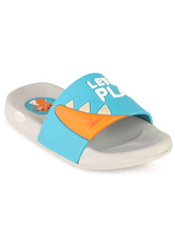 blue synthetic flip flop