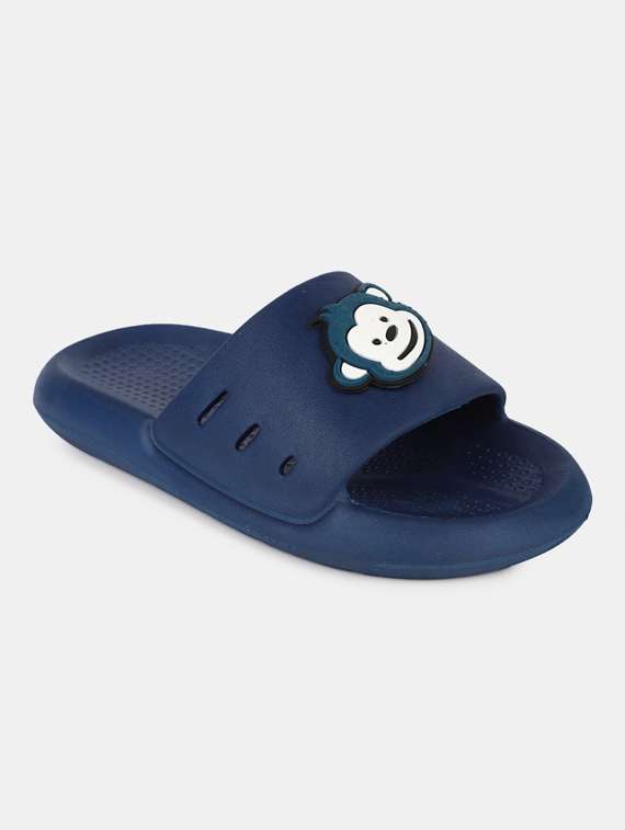 blue synthetic flip flop