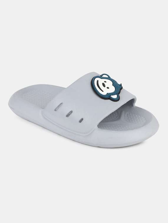 grey synthetic flip flop
