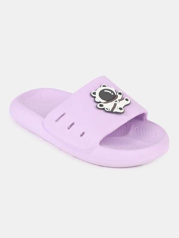 purple synthetic flip flop