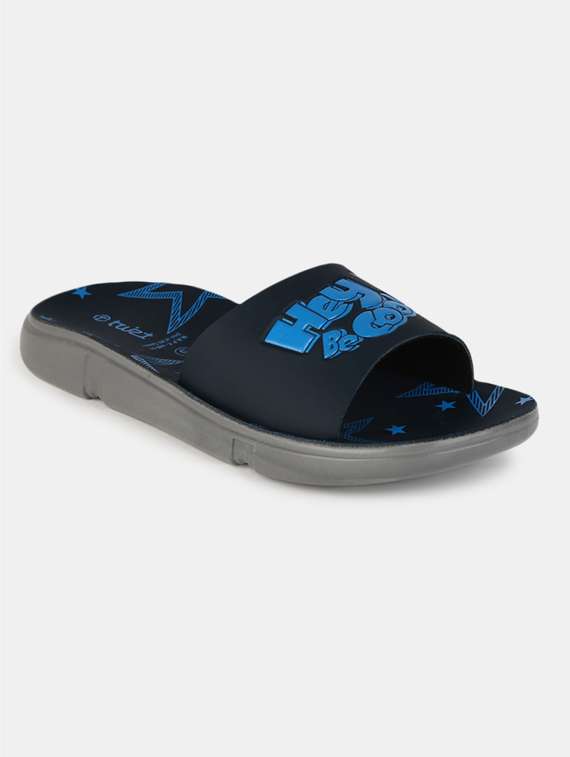 blue canvas flip flop