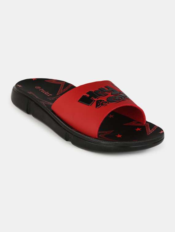 red synthetic flip flop