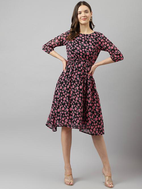 women's fit & flare floral dress - 20083124 -  Standard Image - 0