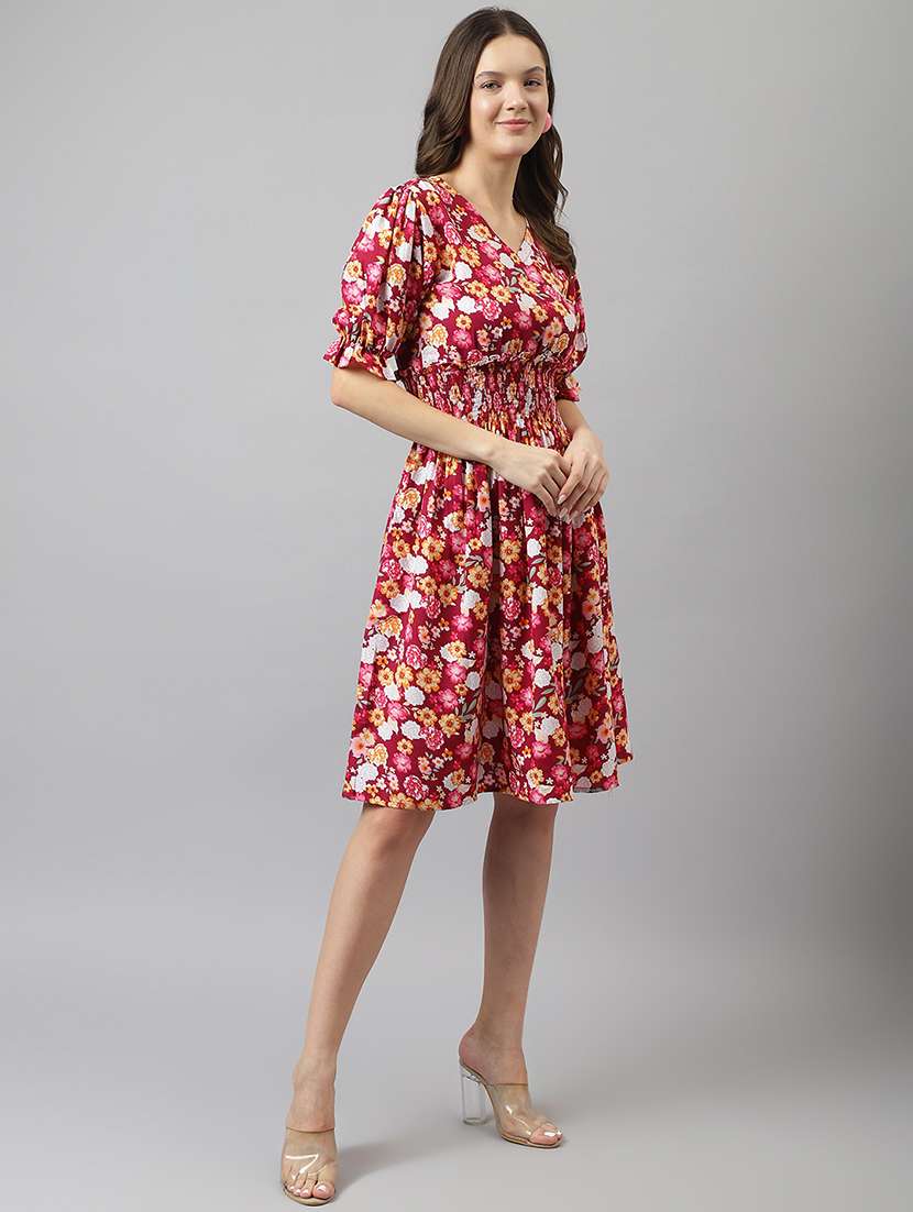 women's fit & flare floral dress - 20083133 - Standard Image - 2