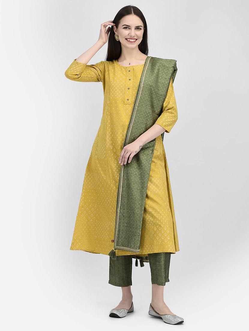 round neck printed a-line kurta - 20083154 - Zoom Image - 0