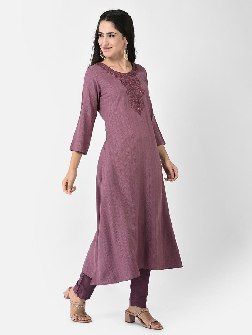 round neck printed a-line kurta - 20083161 - Standard Image - 2